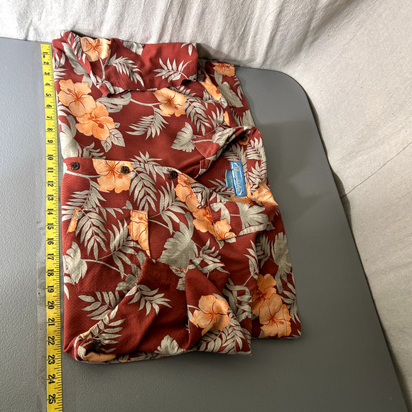 Bermuda Bay Mens 100% Silk Hawaiian Button Up Shirt Size XL Tropical Floral Camp - Picture 5 of 7